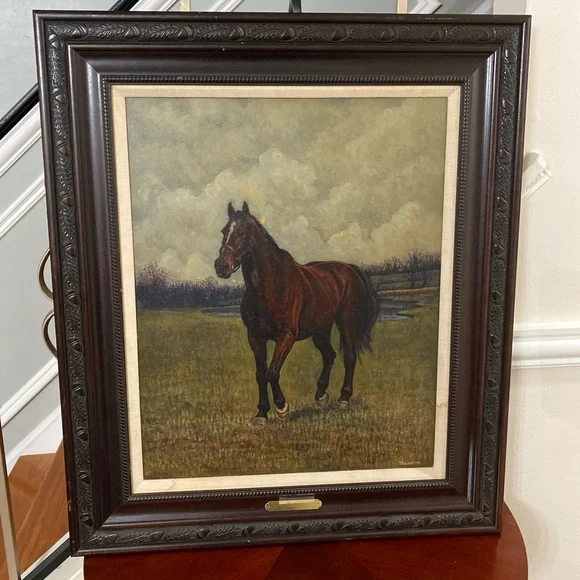Hand Painted Art Antique Oil Painting Portrait horse on canvas - Picture 8 of 13